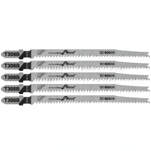 Bosch T308B 5‑Piece 4‑5/8 in. 12 TPI Extra Clean Wood Jig Saw Blades-0