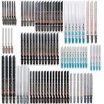 96 Pcs T Shank Jig Saw Blades Multi-Purpose Jigsaw Blade Kits Contractor Assorted HCS/HSS Replacement Set for Wood Plastic and Metal Cutting-0