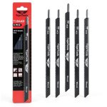 TopsTools Jigsaw Blades 5-Pack T1044D 250mm – Long Clean Straight Cuts-0