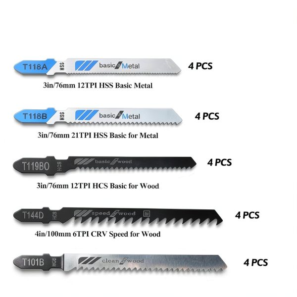 Jigsaw Blades 20-piece Hariendny Jig Saw Blade Set High Speed Steel-1