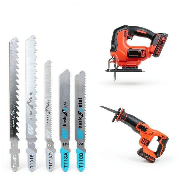 T Shank Jigsaw Blades Compatible with Black and Decker,25PCS Multi-Purpose HCS Jigsaw Blades Set Compatible with Black and Decker (T101AO, T144D, T118B, T118A, and T101B,Each 25pcs)-1