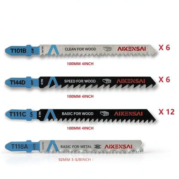 Jigsaw Blades 30-Piece AIKENSAI T-Shank Set for Wood Plastic Metal-1