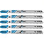 Bosch T118G 5 pc. 3-5/8 in. 36 TPI Basic for Metal T-Shank Jig Saw Blades-0