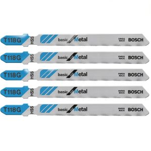 Bosch T118G 5 pc. 3-5/8 in. 36 TPI Basic for Metal T-Shank Jig Saw Blades-0