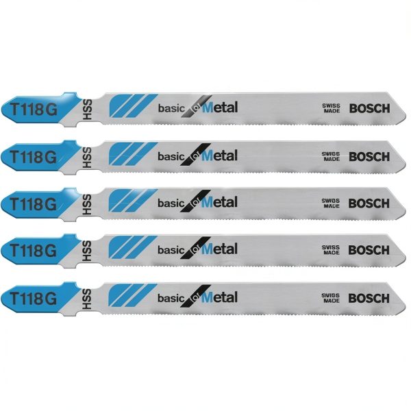 Bosch T118G 5 pc. 3-5/8 in. 36 TPI Basic for Metal T-Shank Jig Saw Blades-0