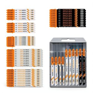 50PCS BGTEC T Shank Jigsaw Blades Set for Wood Plastic Metal Cutting-0