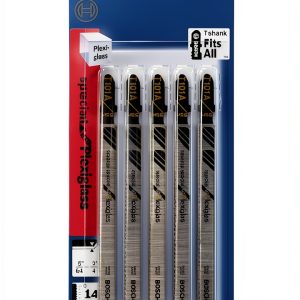 BOSCH T101A 5 pieces 4 In. 14 TPI Special For Plexiglas T-Shank Jig Saw Blades-0
