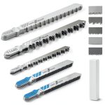 20 Piece Jigsaw Blades Set Assortment of Professional T-Handle Jig Saw Blade Kits Multi-Purpose Jig Saw Blades Replacement Set for Wood Pruning, Plastic, and Metal Cutting-0