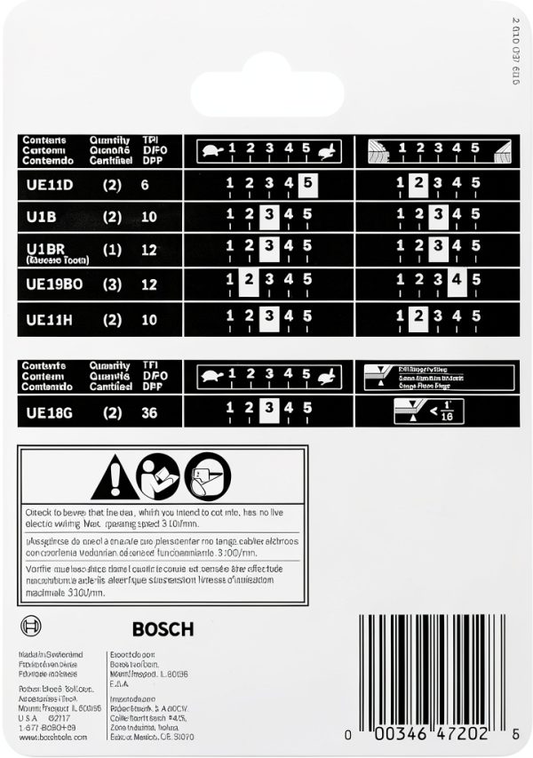 BOSCH U12BC 12-Piece U-Shank Jigsaw Blade Assorted Set Ideal for Thin-Metal Cutting and Wood Applications-2