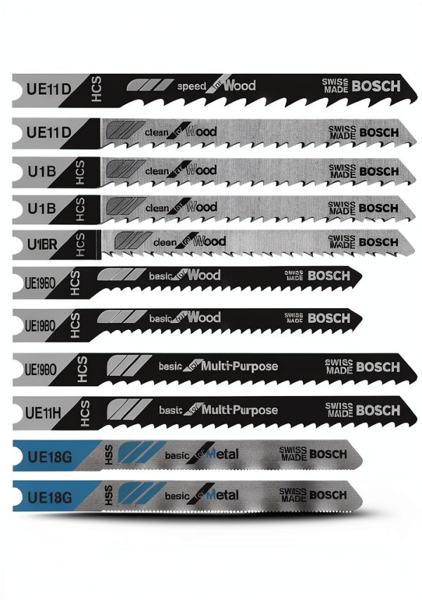 BOSCH U12BC 12-Piece U-Shank Jigsaw Blade Assorted Set Ideal for Thin-Metal Cutting and Wood Applications-0